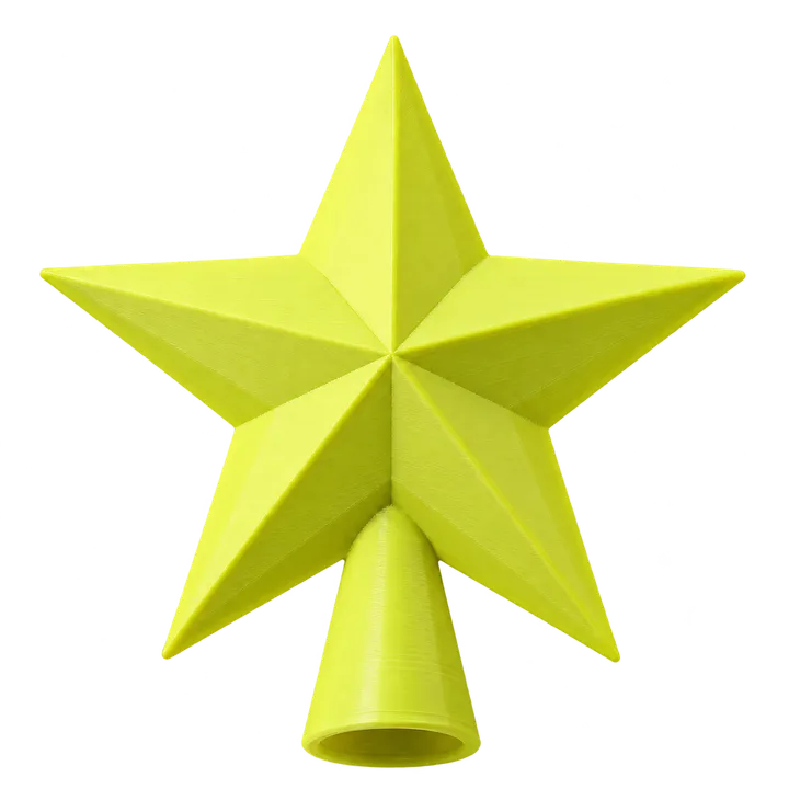 Estrela para topo de árvore em impressão 3D (imagem ilustrativa)